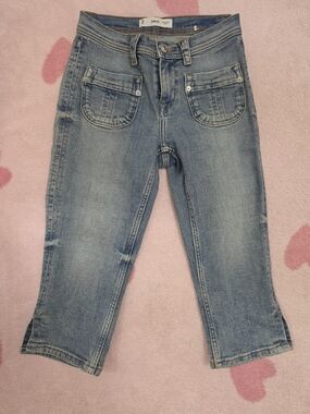 Mango Washed Light Blue Ankle Crop Jeans NEW WITHOT TAGS NEVER WORN